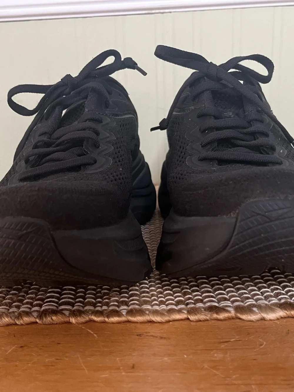 Hoka Bondi Black Mesh Lace-Up Running Shoes - Picture 9 of 11